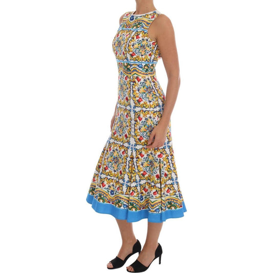 Dolce & Gabbana Majolica Print Midi Sheath Dress Dolce & Gabbana