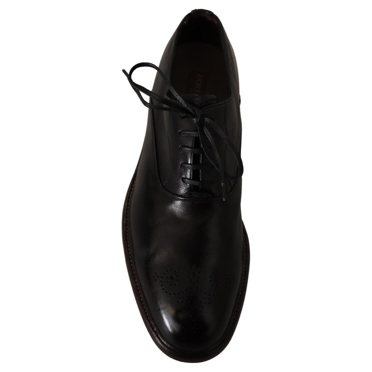 Dolce & Gabbana Elegant Black Leather Derby Formal Shoes Dolce & Gabbana