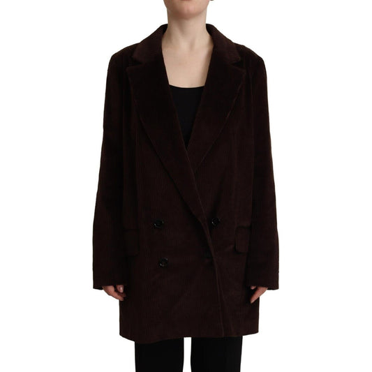 Dolce & Gabbana Bordeaux Corduroy Cotton Blazer Oversized Jacket