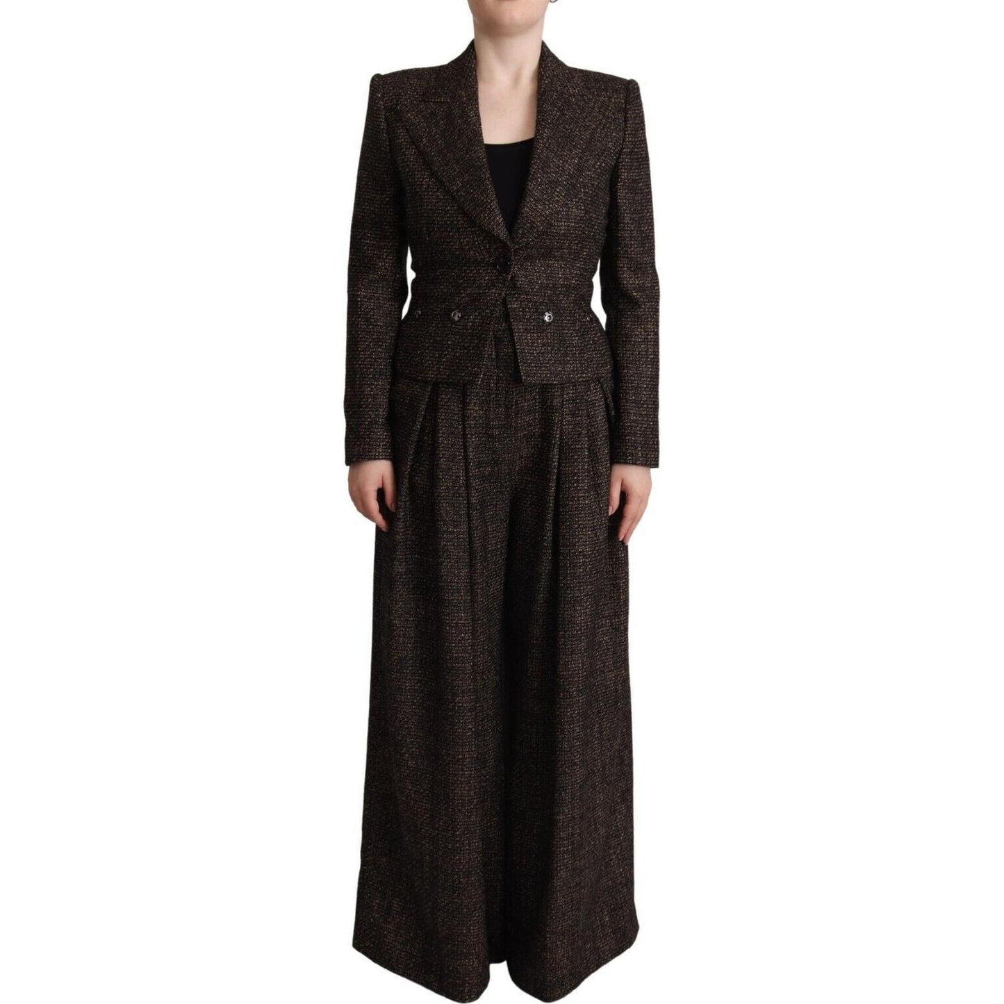Dolce & Gabbana Dark Brown Wool Single Breasted 2 Pc Jacket Pants Dolce & Gabbana