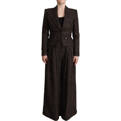 Dolce & Gabbana Dark Brown Wool Single Breasted 2 Pc Jacket Pants Dolce & Gabbana
