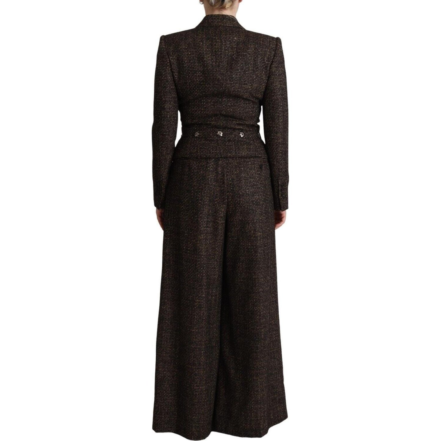 Dolce & Gabbana Dark Brown Wool Single Breasted 2 Pc Jacket Pants Dolce & Gabbana