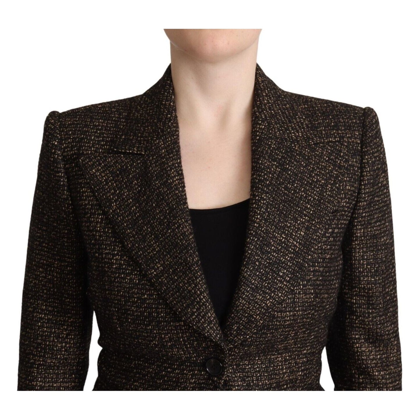 Dolce & Gabbana Dark Brown Wool Single Breasted 2 Pc Jacket Pants Dolce & Gabbana