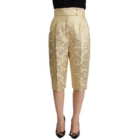 Dolce & Gabbana Elegant Beige High-Waisted Cropped Pants Dolce & Gabbana