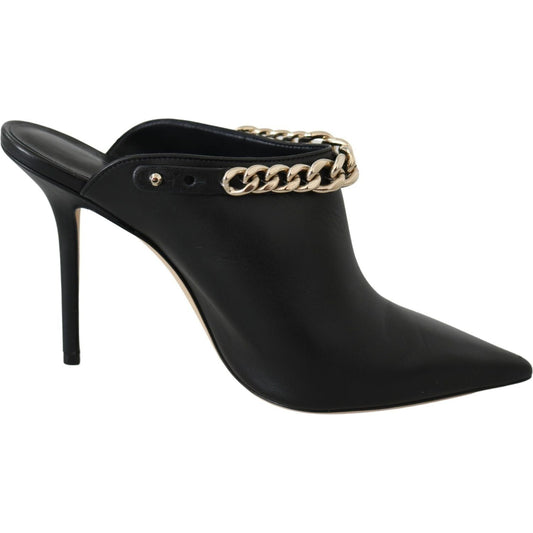 Jimmy Choo Black Calf Leather Lexx Pumps Shoes