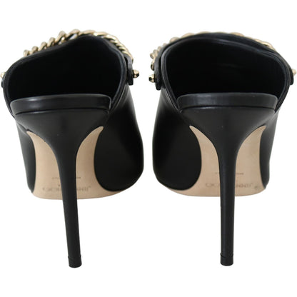 Jimmy Choo Black Calf Leather Lexx Pumps Shoes