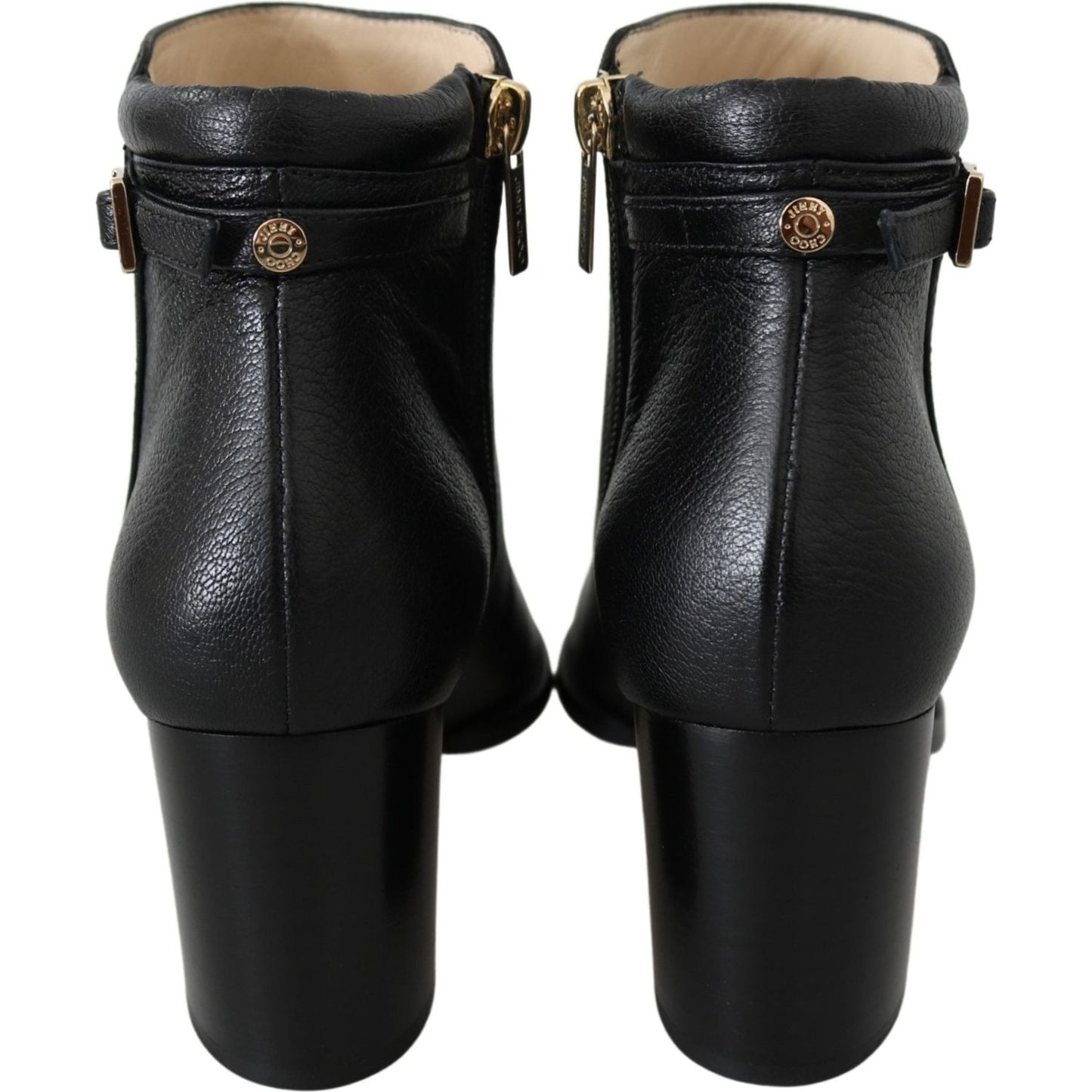 Jimmy Choo Elegant Black Leather Heeled Boots Jimmy Choo