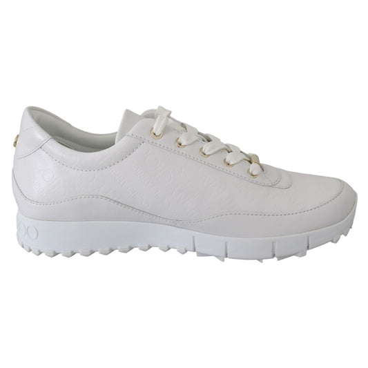 Jimmy Choo White Leather Monza Sneakers