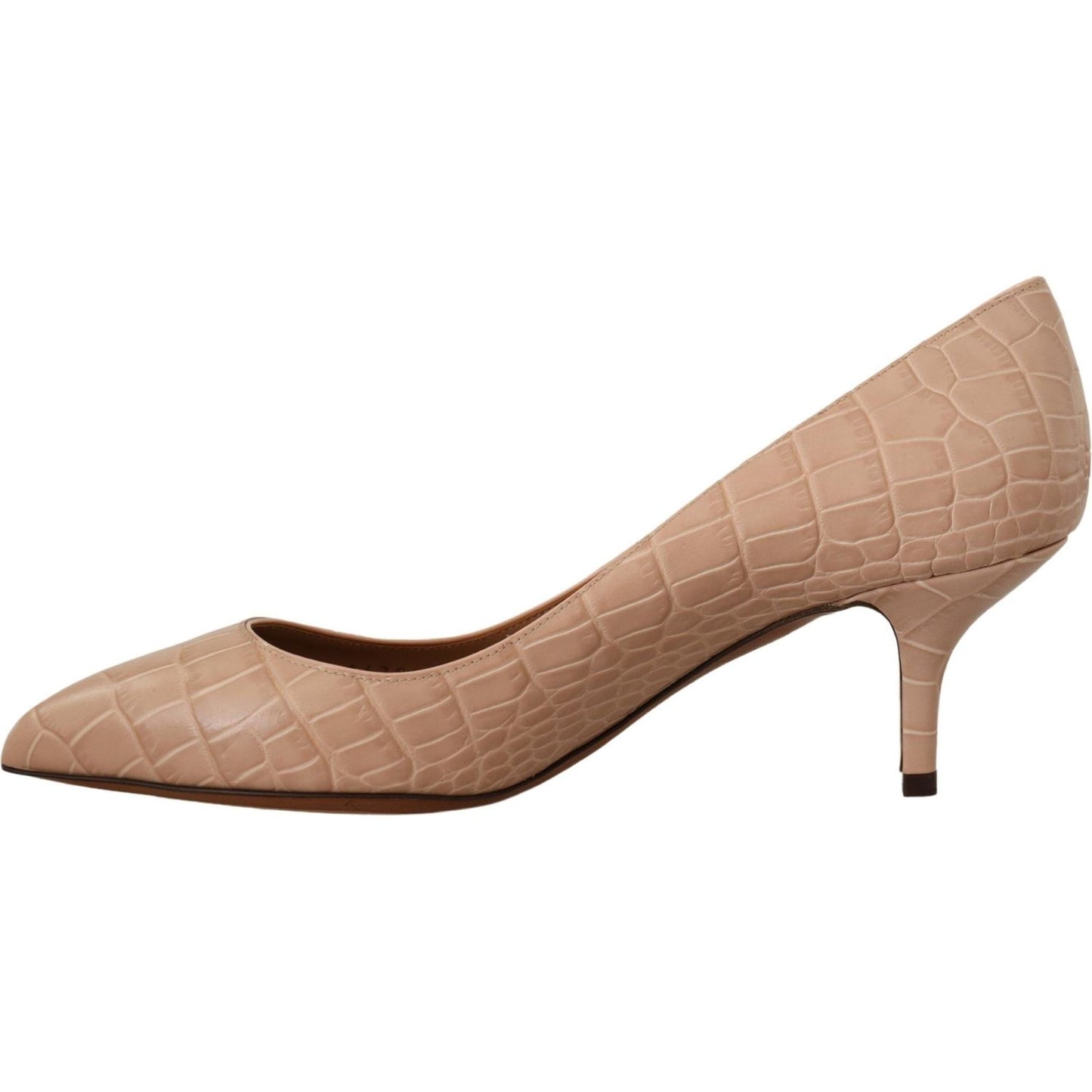 Dolce & Gabbana Elegant Beige Leather Pumps Dolce & Gabbana