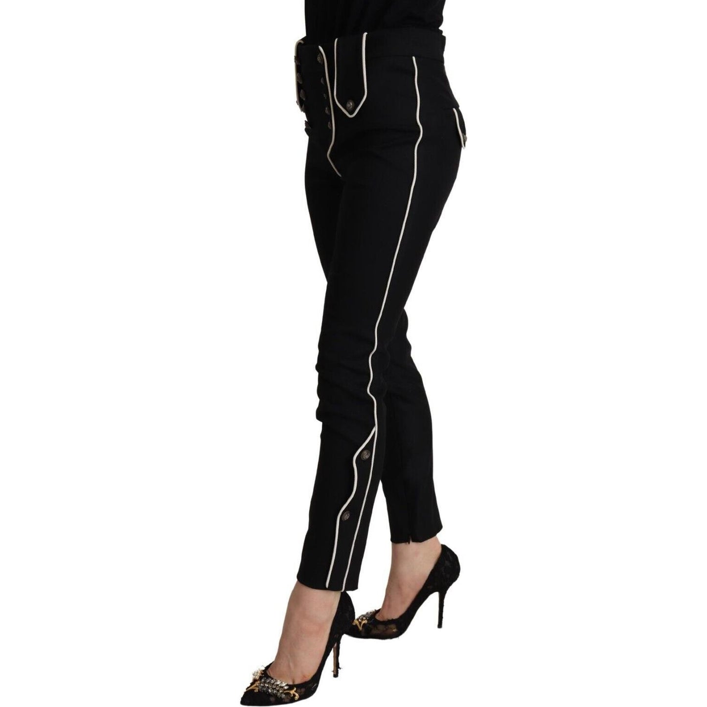 Dolce & Gabbana Elegant High Waisted Slim Fit Trousers Dolce & Gabbana