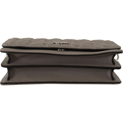 Karl Lagerfeld Light Grey Leather Crossbody Bag