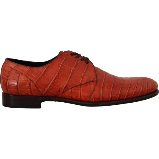 Dolce & Gabbana Orange Exotic Leather Dress Derby Shoes Dolce & Gabbana
