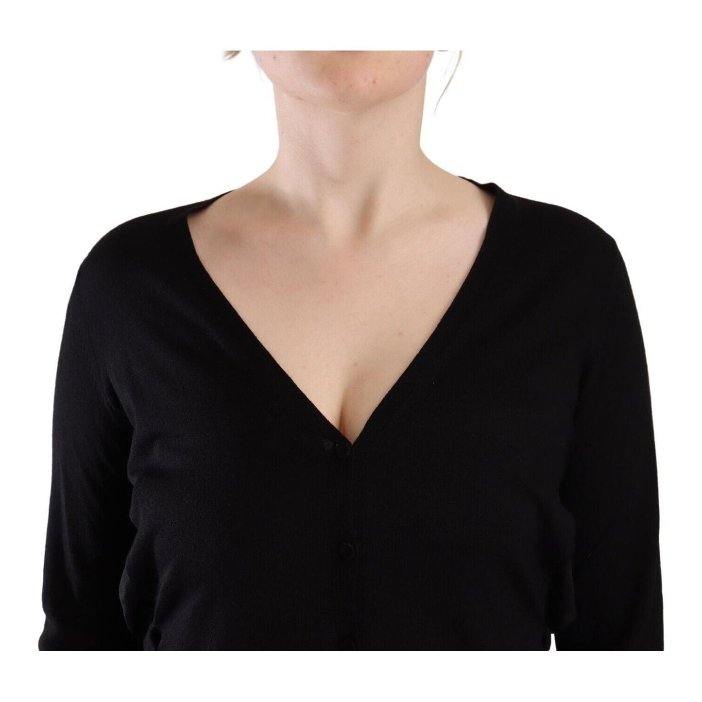 Dolce & Gabbana Elegant Black V-Neck Wool Pullover Dolce & Gabbana