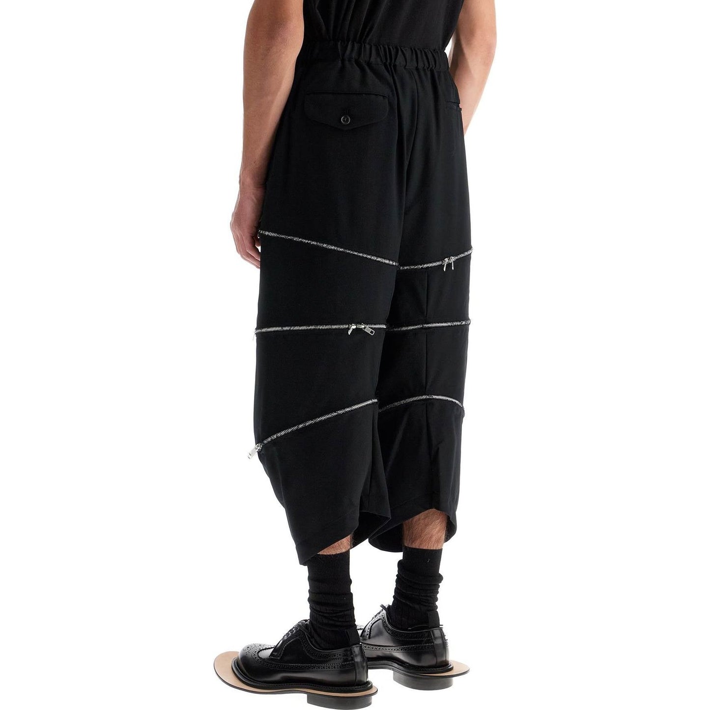 COMME DES GARCONS BLACK cropped pants with zip openings. Trousers COMME DES GARCONS BLACK