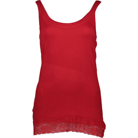 Silvian Heach Chic Red Lace Insert Tank Top Silvian Heach