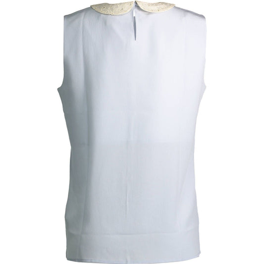 Gant Light Blue Silk Women Top Gant