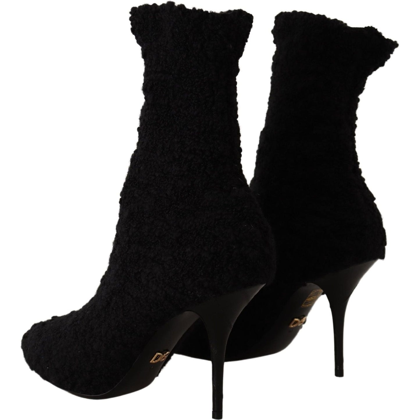 Dolce & Gabbana Elegant Black Mid-Calf Viscose Boots Dolce & Gabbana