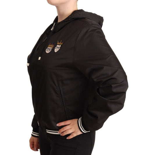 Dolce & Gabbana Elegant Black Bomber Jacket with Hood Dolce & Gabbana