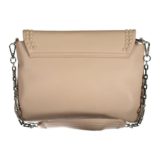 BYBLOS Beige Chain-Handle Shoulder Bag with Contrasting Details BYBLOS