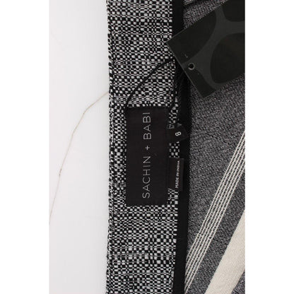 Sachin & Babi Gray Black Liza Leather Straight Pencil