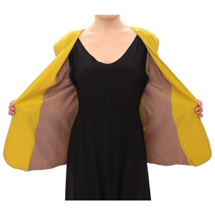 Lamberto Petri Elegant Mustard Silk Blend Jacket Blazer Jacket Lamberto Petri