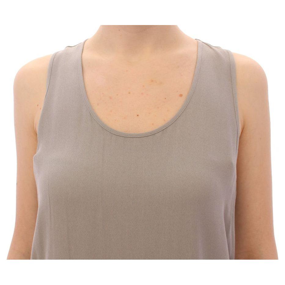 Comeforbreakfast Elegant Gray Viscose Top – Timeless Style Comeforbreakfast