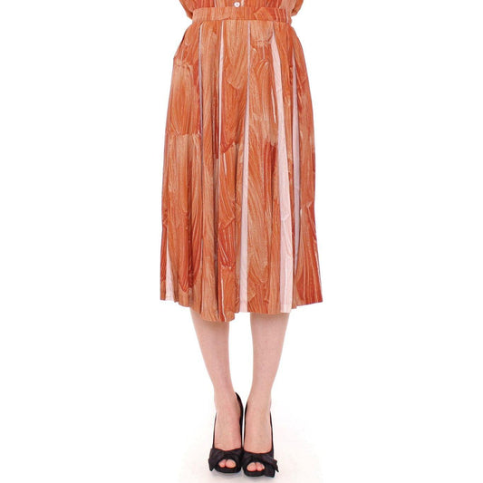 Licia Florio Brown Orange Below Knee Full Skirt Licia Florio