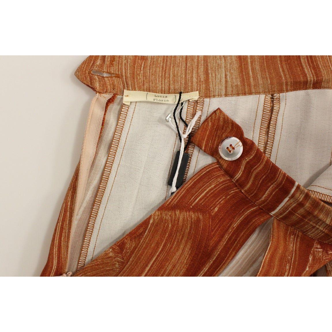 橙棕色及膝别致半身裙