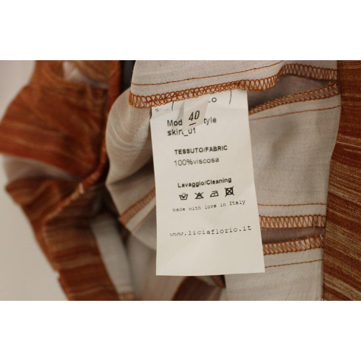 橙棕色及膝别致半身裙