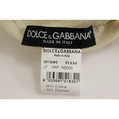 Dolce & Gabbana Beige Sleeveless Cotton Top Tank Blouse