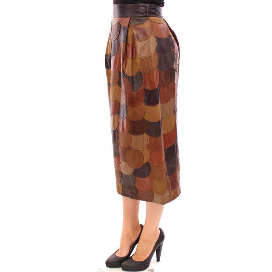 Dolce & Gabbana Elegant Leather Patchwork Skirt Dolce & Gabbana