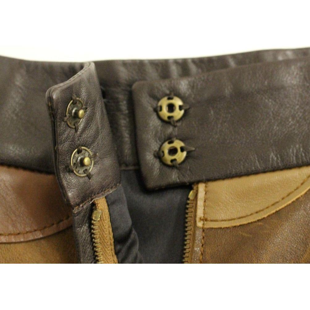 Dolce & Gabbana Brown Patchwork Leather Straight Skirt Dolce & Gabbana