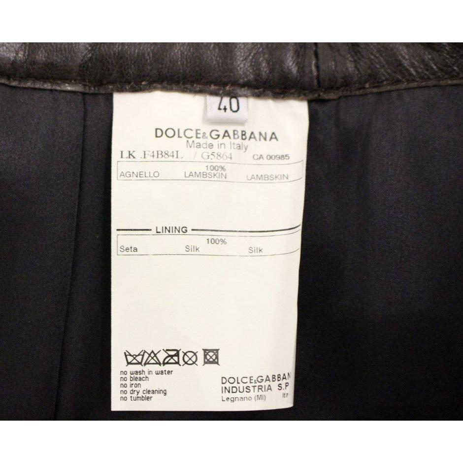 优雅皮革拼布裙