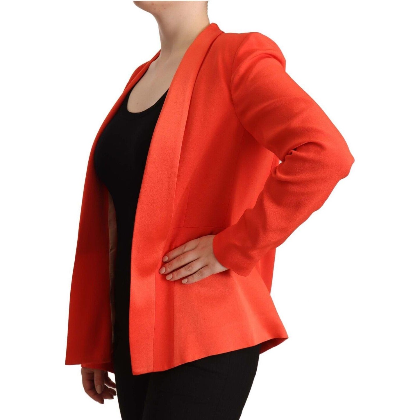 CO|TE Orange Long Sleeves Acetate Blazer Pocket Overcoat Jacket CO|TE