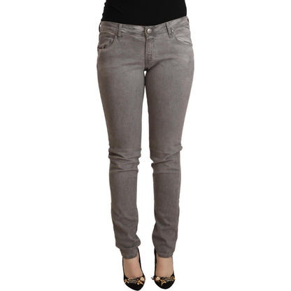 Acht Gray Cotton Low Waist Skinny Push Up Denim Jeans Acht
