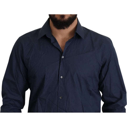 Dolce & Gabbana Elegant Slim Fit Blue Martini Dress Shirt Dolce & Gabbana