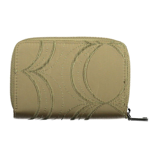 Desigual Elegant Green Zip Wallet with Contrasting Details Desigual