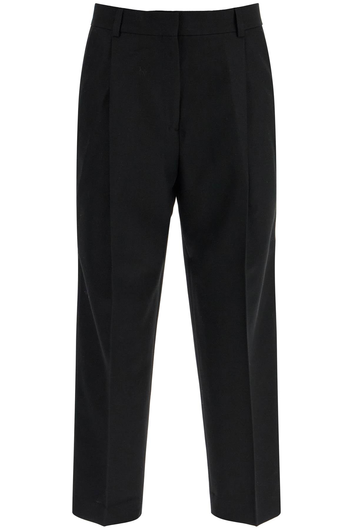 Toteme black recycled wool wide leg trousers Trousers Toteme