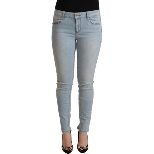 Liu Jo Light Blue Mid Waist Skinny Denim Liu Jo Light Slate Gray