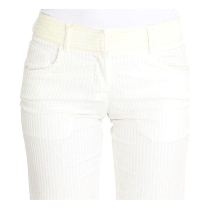 Ermanno Scervino White Striped Straight Fit Pants Ermanno Scervino