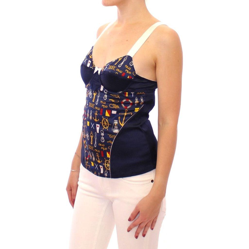 Dolce & Gabbana Blue Sailor Motive Tank Top Dolce & Gabbana