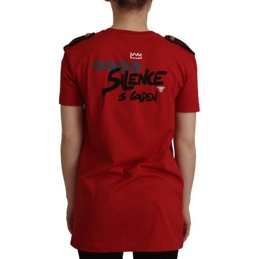Dolce & Gabbana Elegant Red Crewneck Cotton Tee Dolce & Gabbana Dark Red