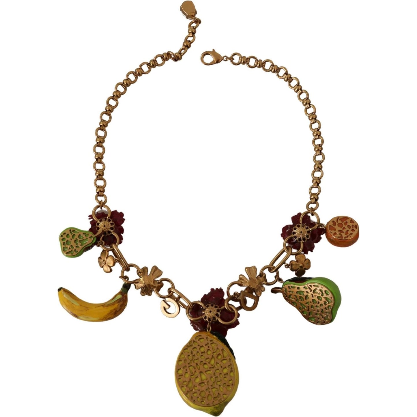 Dolce & Gabbana Gold Brass Sicily Fruits Roses Statement Necklace Dolce & Gabbana