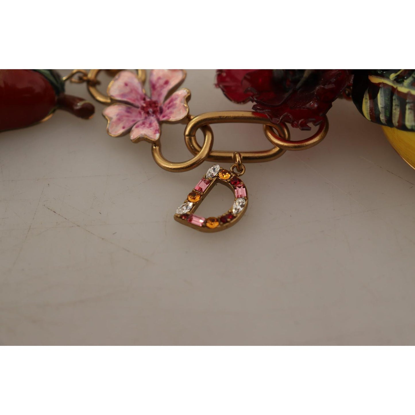 Dolce & Gabbana Gold Brass Sicily Fruits Roses Statement Necklace Dolce & Gabbana