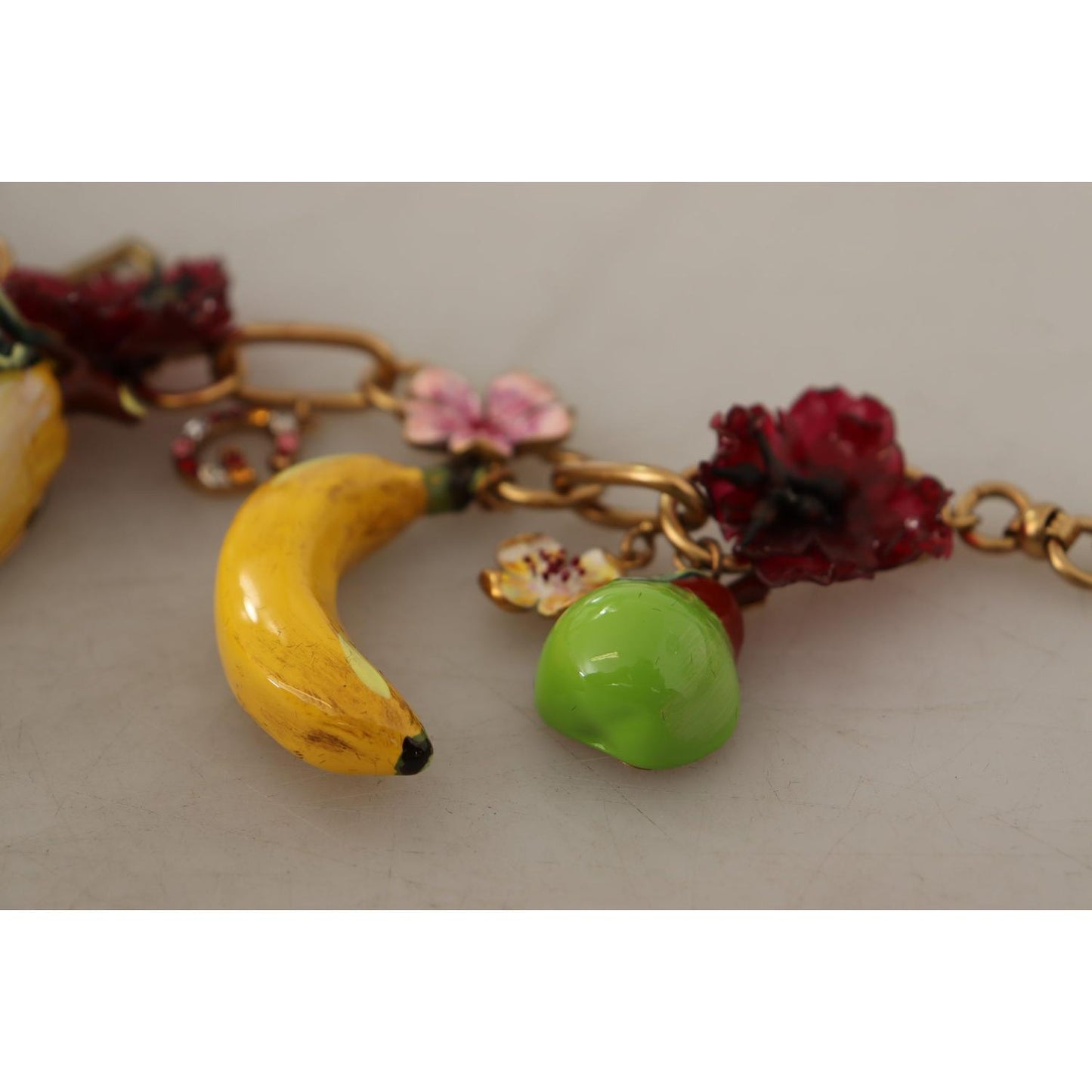Dolce & Gabbana Gold Brass Sicily Fruits Roses Statement Necklace Dolce & Gabbana