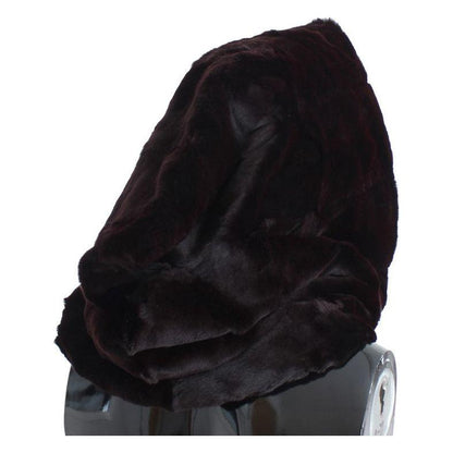 Dolce & Gabbana Purple Weasel Fur Crochet Hood Scarf Hat Dolce & Gabbana