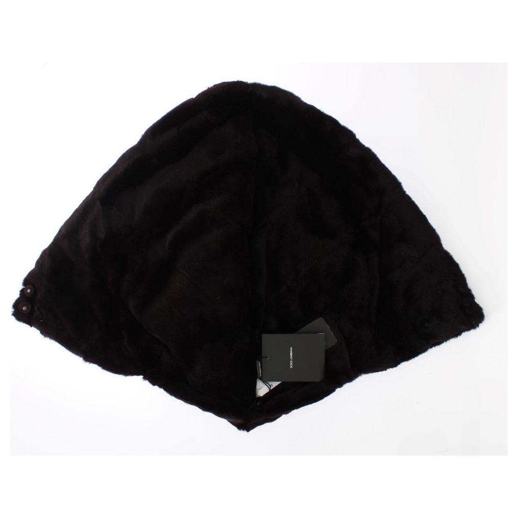 Dolce & Gabbana Purple Weasel Fur Crochet Hood Scarf Hat Dolce & Gabbana