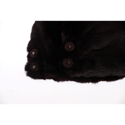 Dolce & Gabbana Purple Weasel Fur Crochet Hood Scarf Hat Dolce & Gabbana