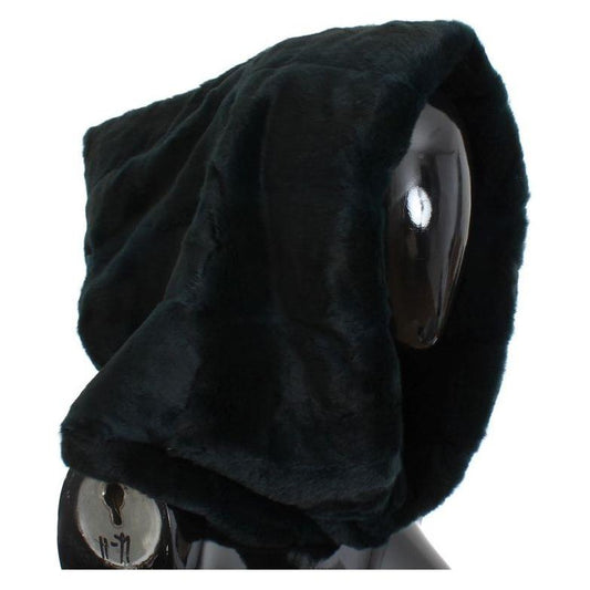 Dolce & Gabbana Green Weasel Fur Crochet Hood Scarf Hat Dolce & Gabbana