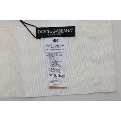 Dolce & Gabbana White Crystal Brass Wide Waist Runway Belt Dolce & Gabbana